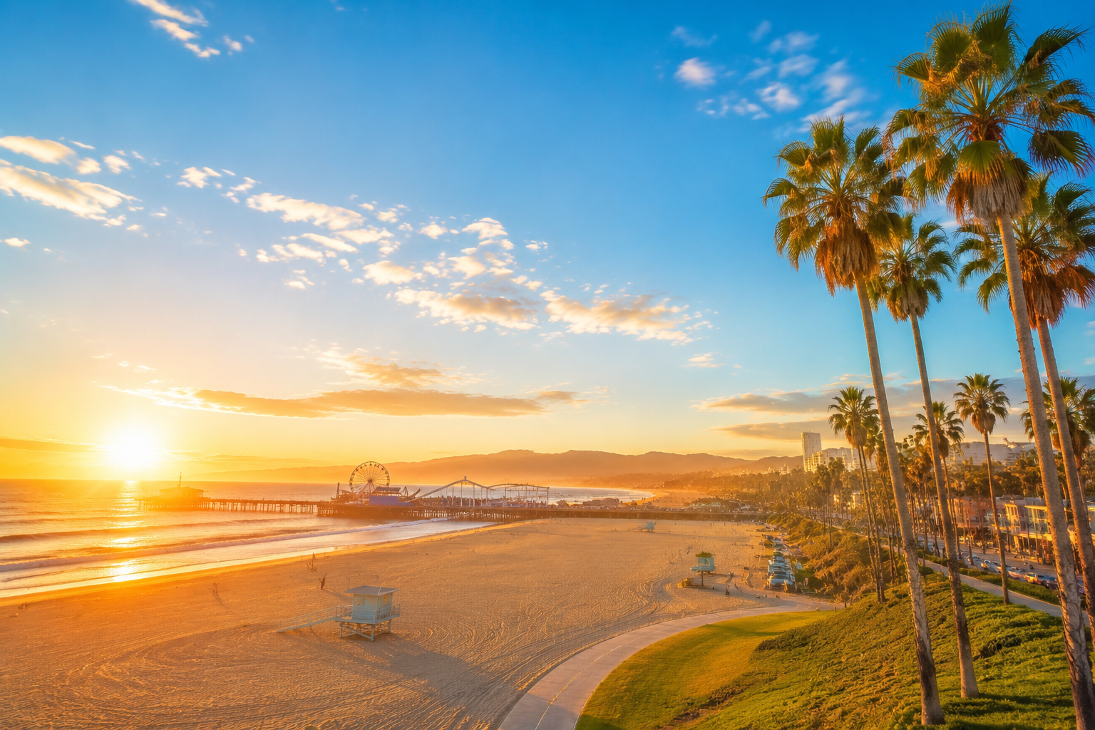 Santa Monica y playa de Los Ángeles
